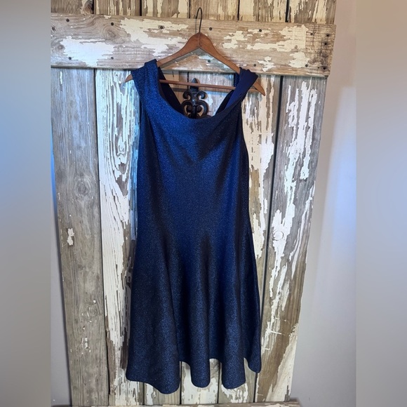Ted Baker Strapless Midnight Blue Sparkle Dress Size 6 - Picture 7 of 14
